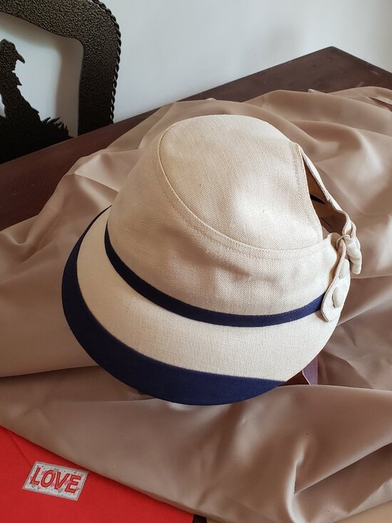 VINTAGE 1950\'S STYLISH LINEN HAT main image 6